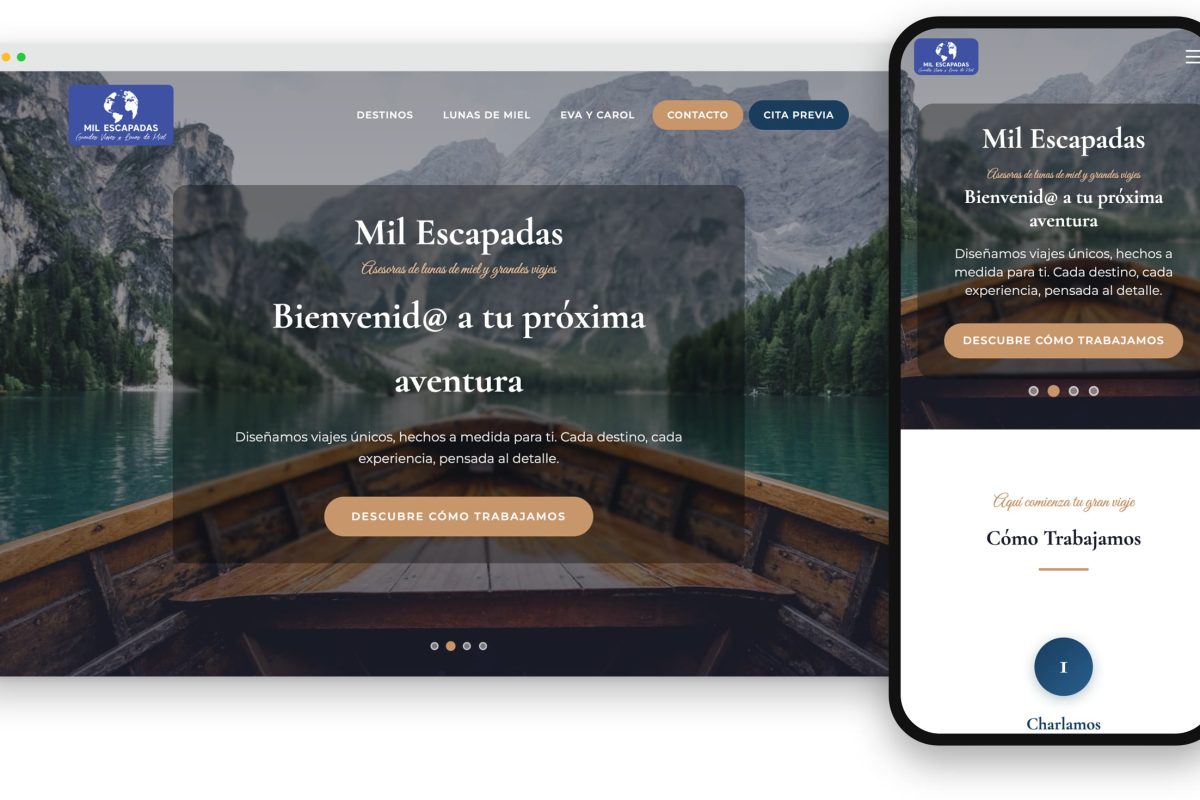 Captura de la web de Mil Escapadas, agencia de lunas de miel